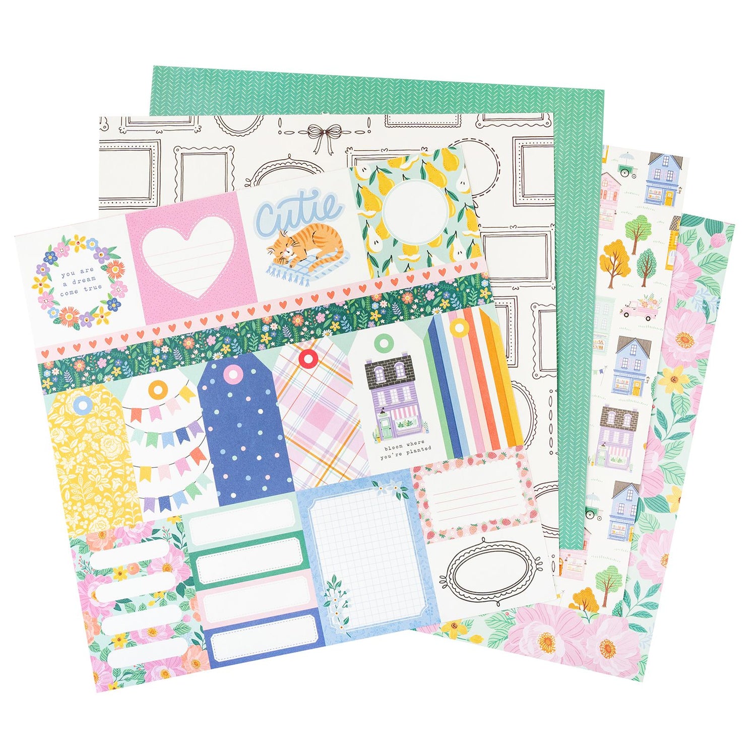 Poppy & Pear Paper Pad 12" / Block de Papel Bea Valint Papel American Crafts