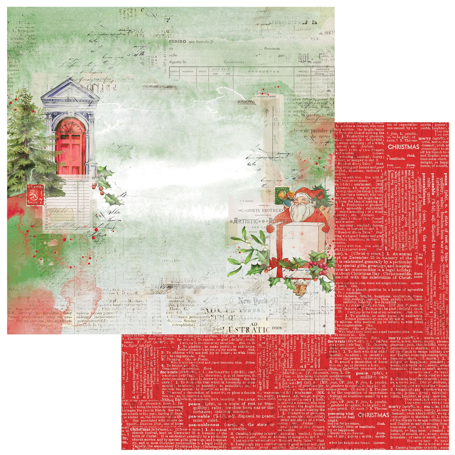Christmas Spectacular Cardstock 12" / Block de Cartulina Navideña Doble Cara Papel 49 and Market
