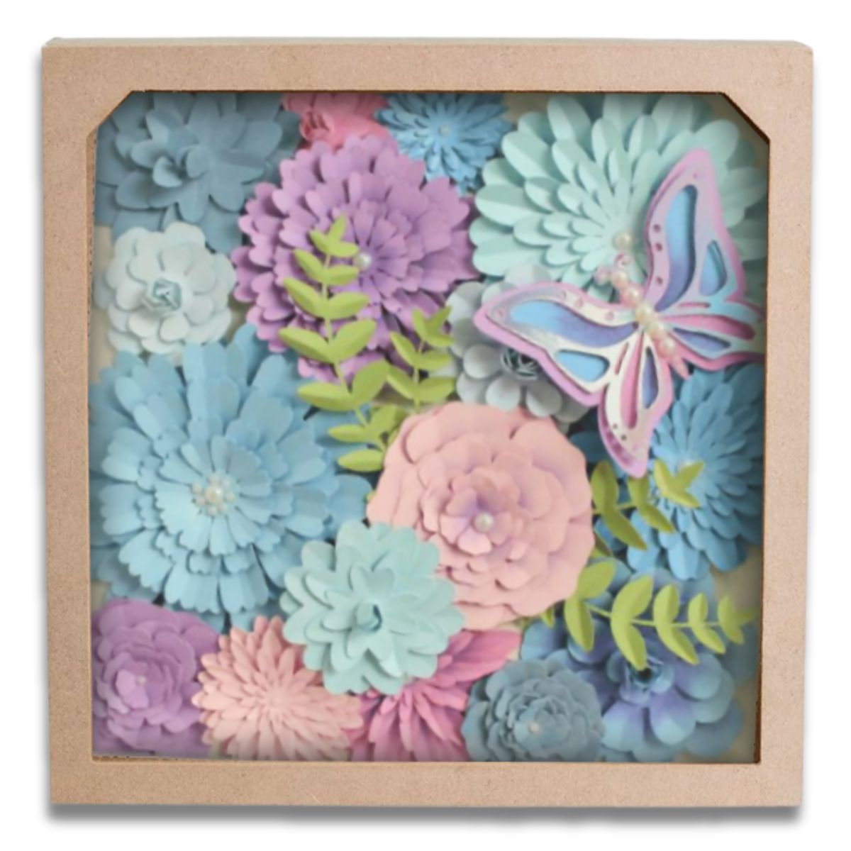 MDF Shadow Box / Marco Tipo Caja de MDF Decoupage Little Birdie