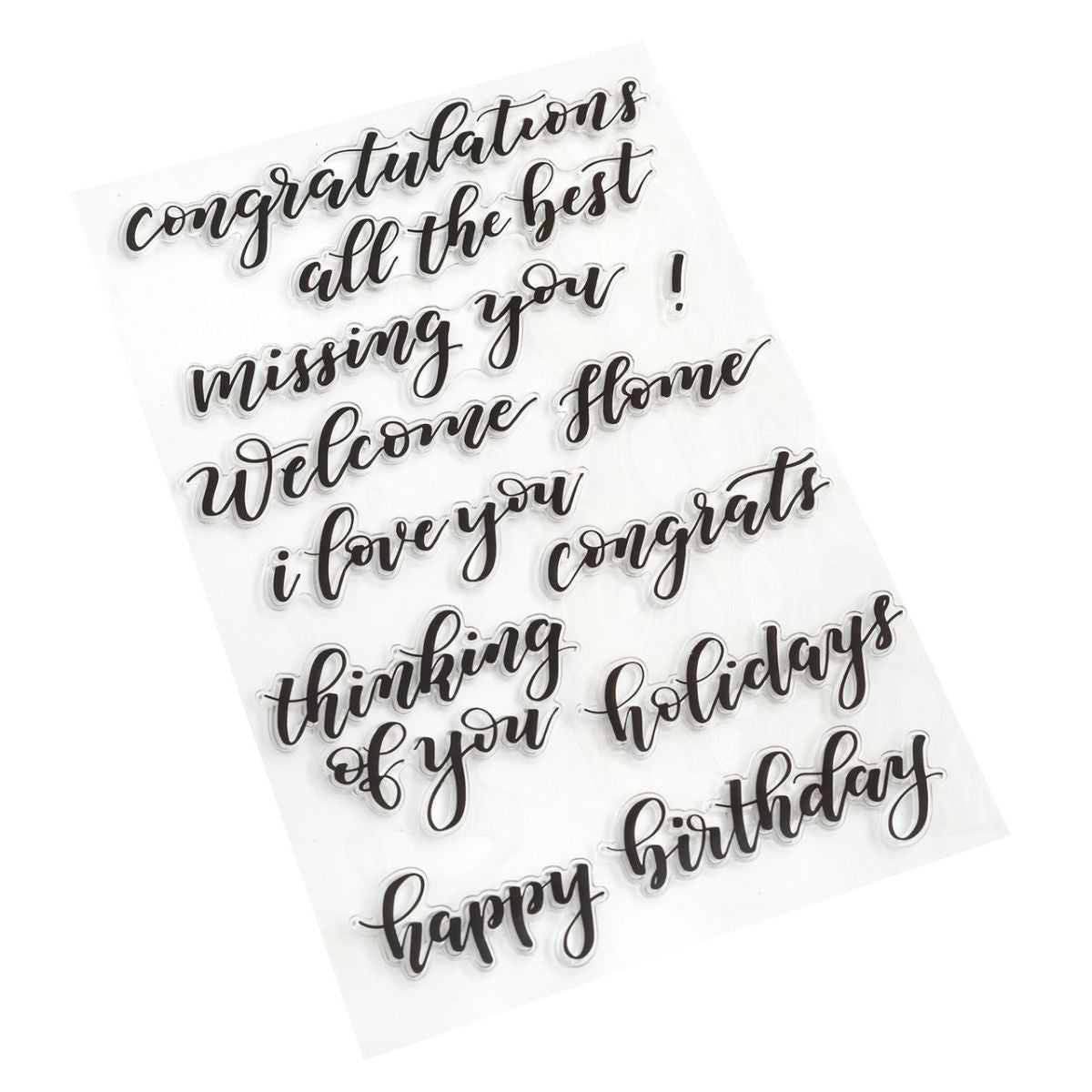 Kelly Creates Stamps Bouncy Sentiments / Sellos de Sentimientos en Inglés para Practicar Caligrafía Sellos Kelly Creates