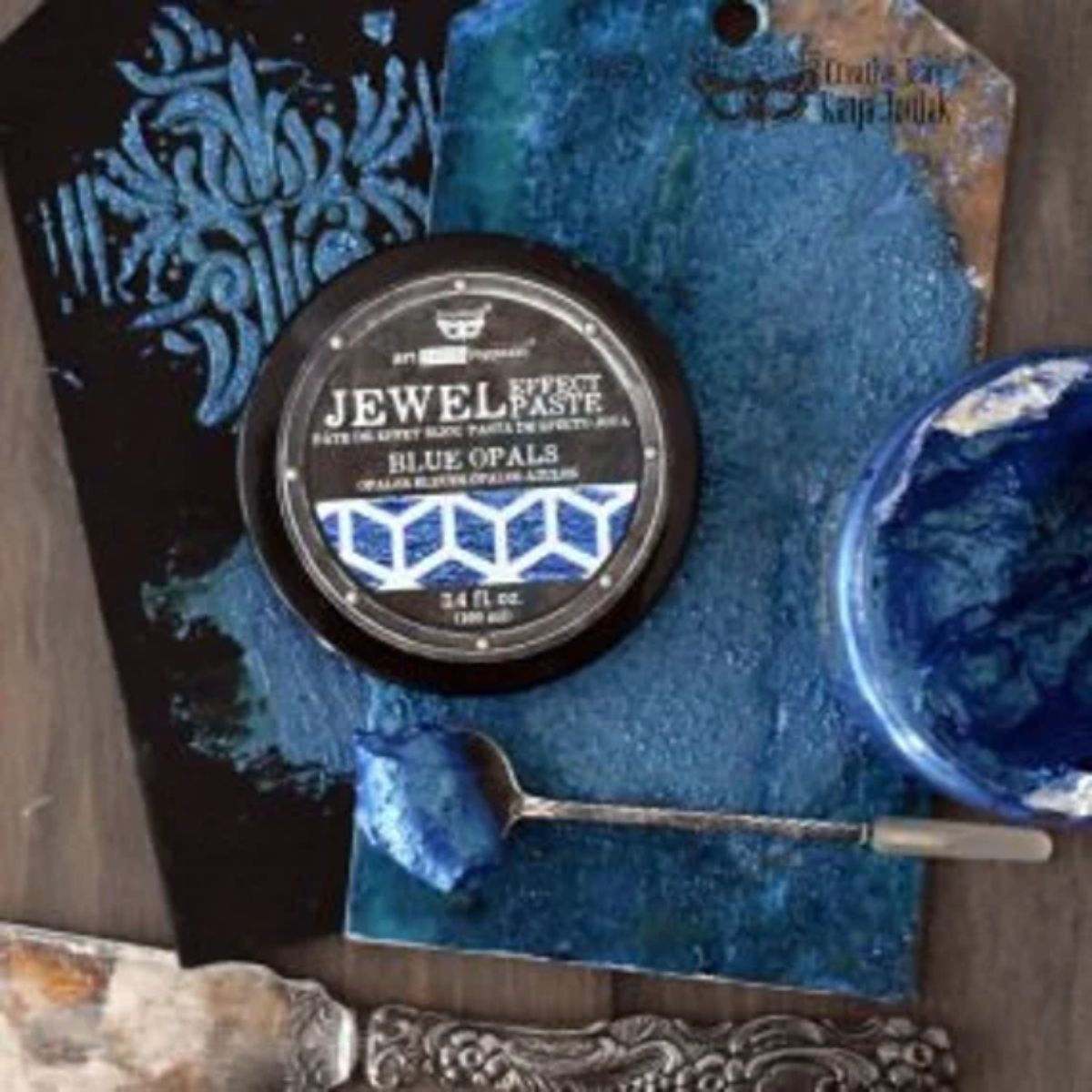 Finnabair Art Extravagance Jewel Texture Paste / Pasta Texturizadora Blue Opals Pintura y Medios Mixtos Prima Marketing