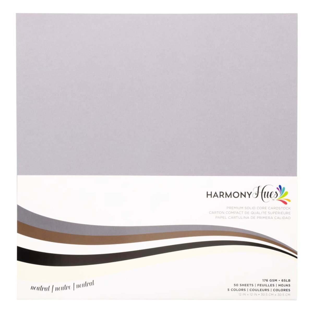 Neutral Cardstock 12" / 50 Hojas Cartulina Premium Colores Neutros 30.5 cm Papel Harmony Paper