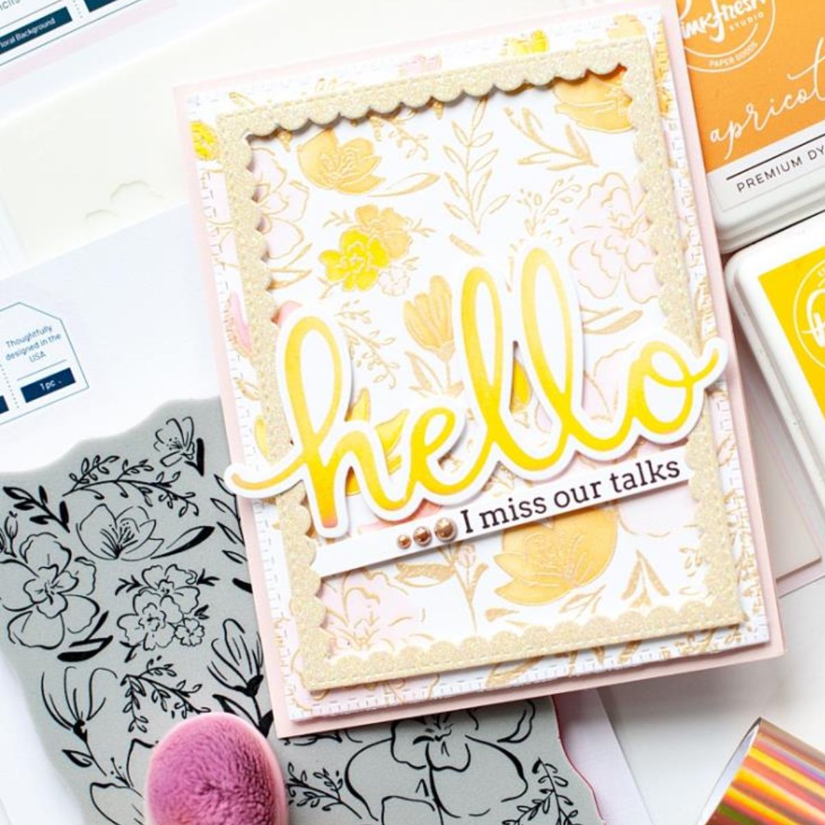 Cling Rubber Stamp A2 Inky Floral / Sello de Goma Cling Fondo Floral Sellos Pinkfresh Studio