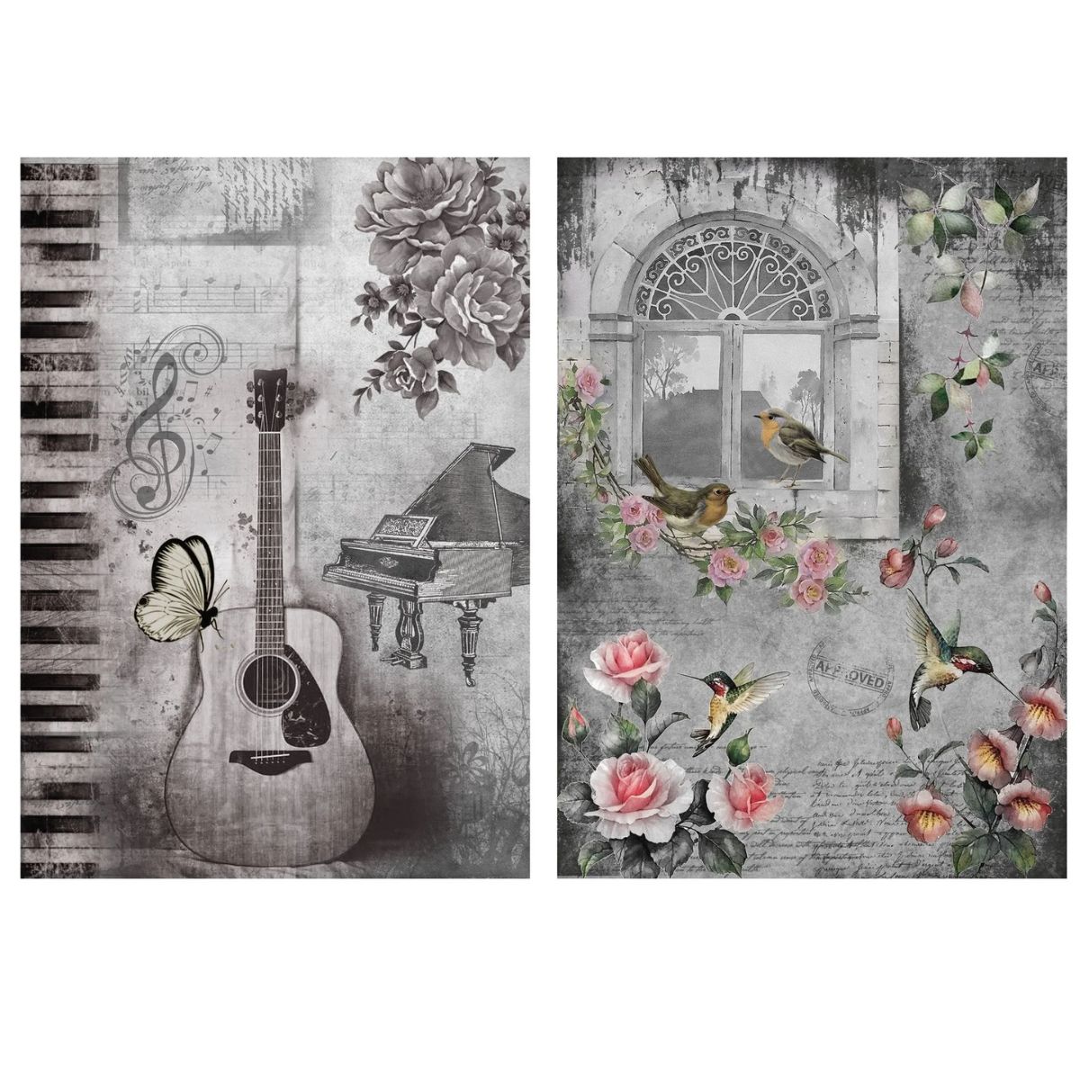 Decoupage Filament Paper A4 / Hojas de Papel para Decoupage Cuarto de Música Acetato y Especializados Little Birdie