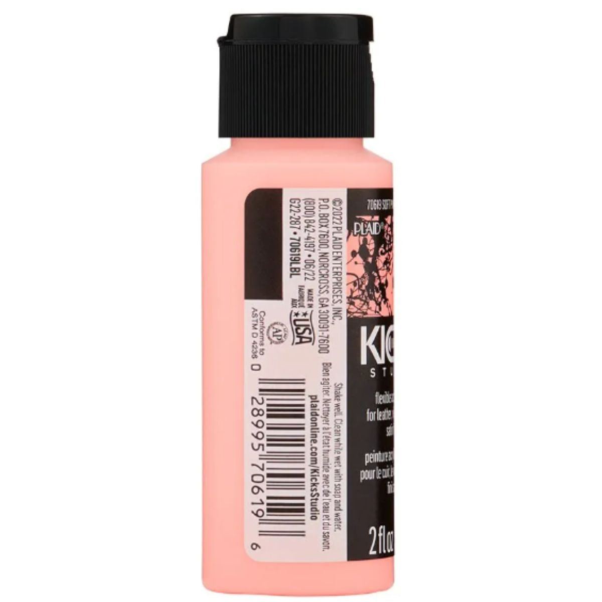 Kicks Studio Shoe Acrylic Paint Soft Pink / Pintura Acrílica para Cuero, Vinil y Tela Acrìlicos Plaid
