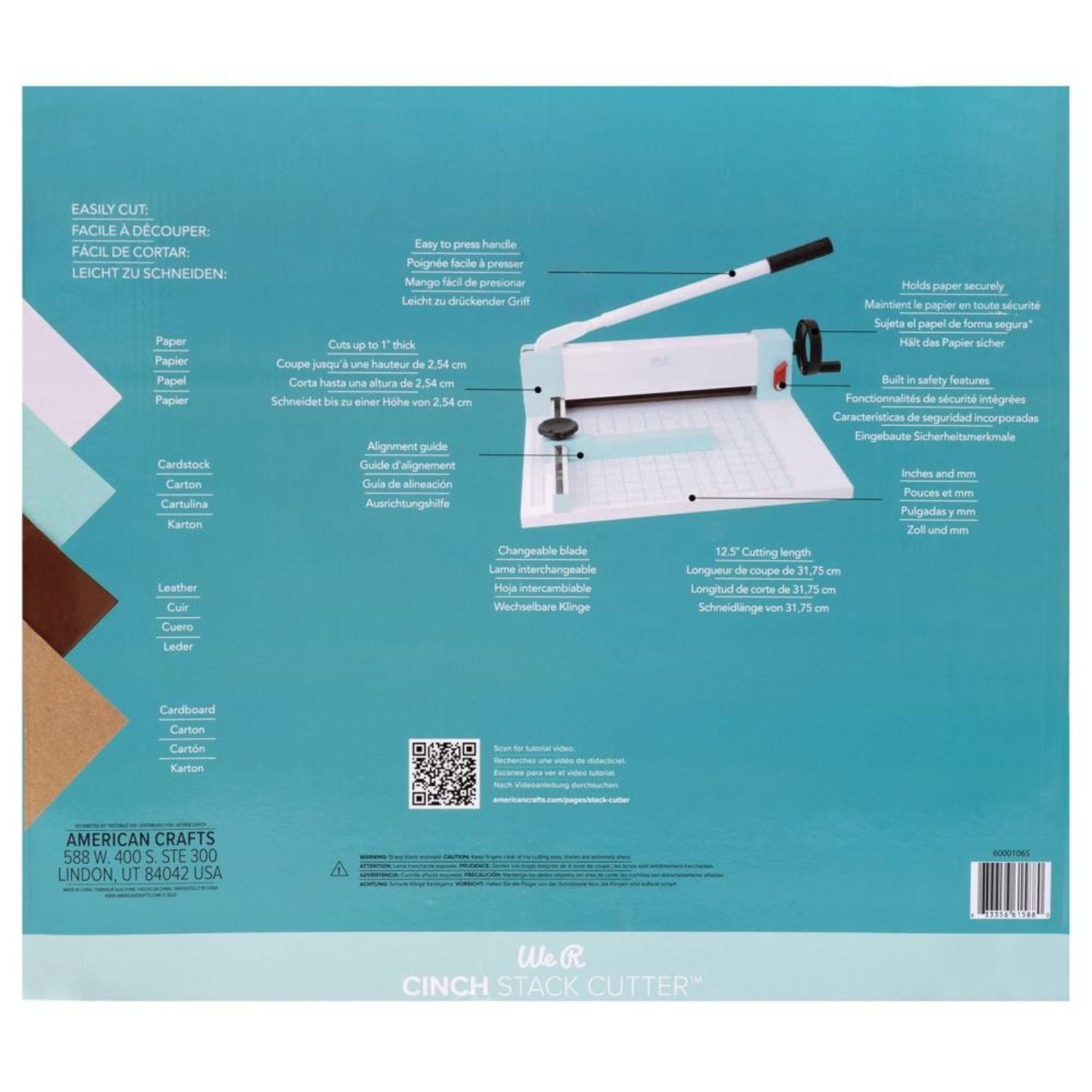 Cinch Stack Cutter / Guillotina para Cortes de Hasta 2.5cm de Grosor Cortadoras / Guillotinas We R Makers
