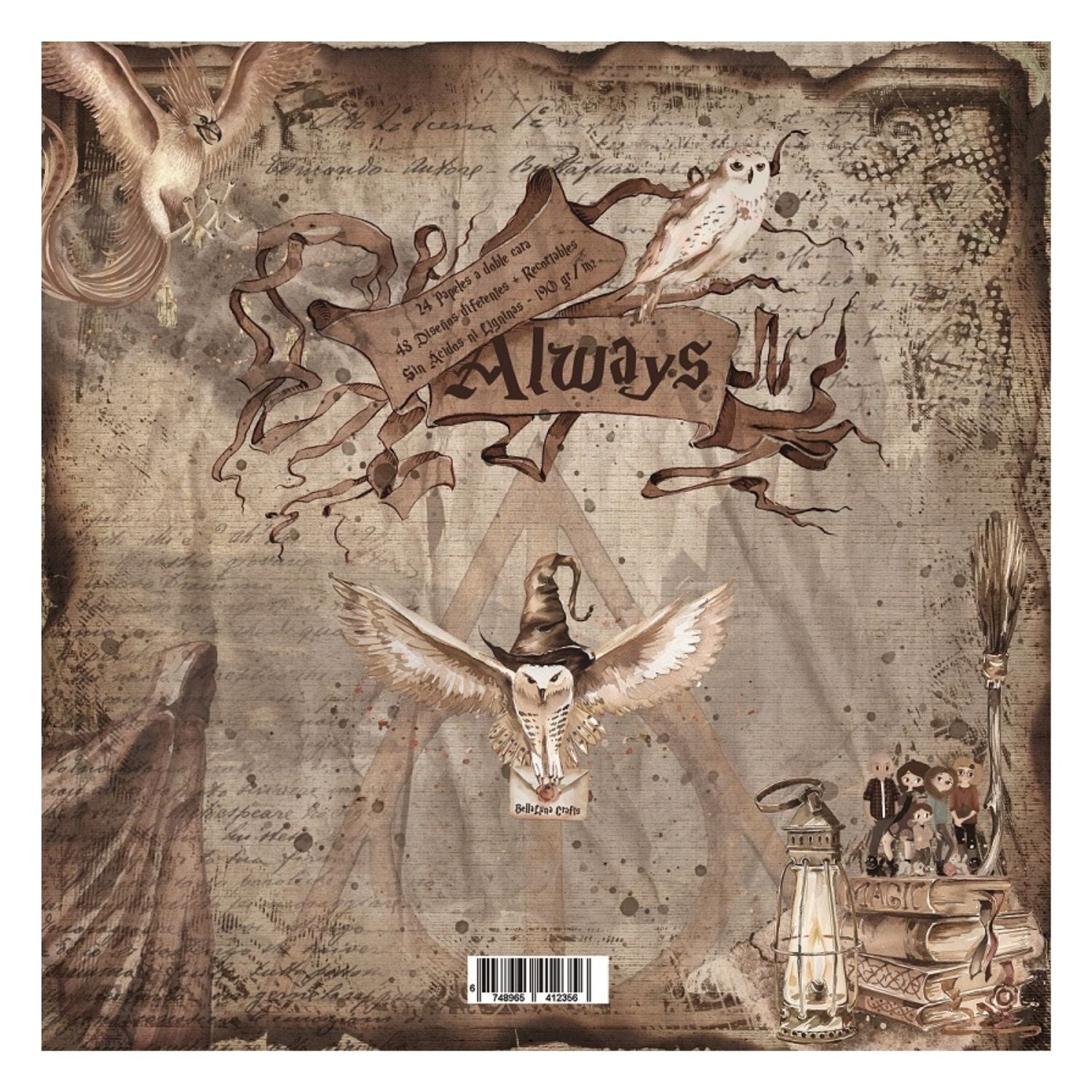 Paquete 24 Papeles Always 8x8" Papel Bellaluna Crafts