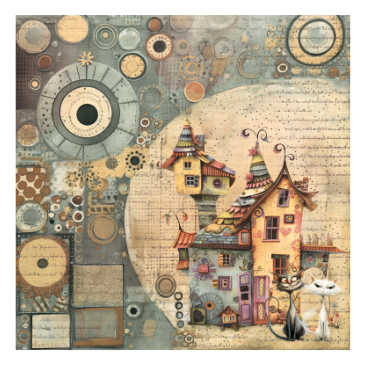 Paquete 12 Papeles Crazy Pets Cut Outs 8x8" Papel Bellaluna Crafts