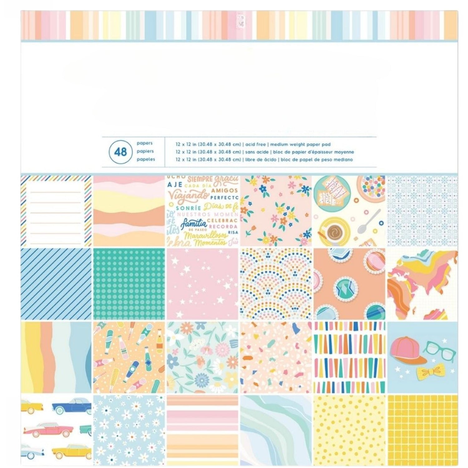 Buenos Dias Single-Sided Paper Pad 12 x 12" / Block de Papel Estampado Papel American Crafts