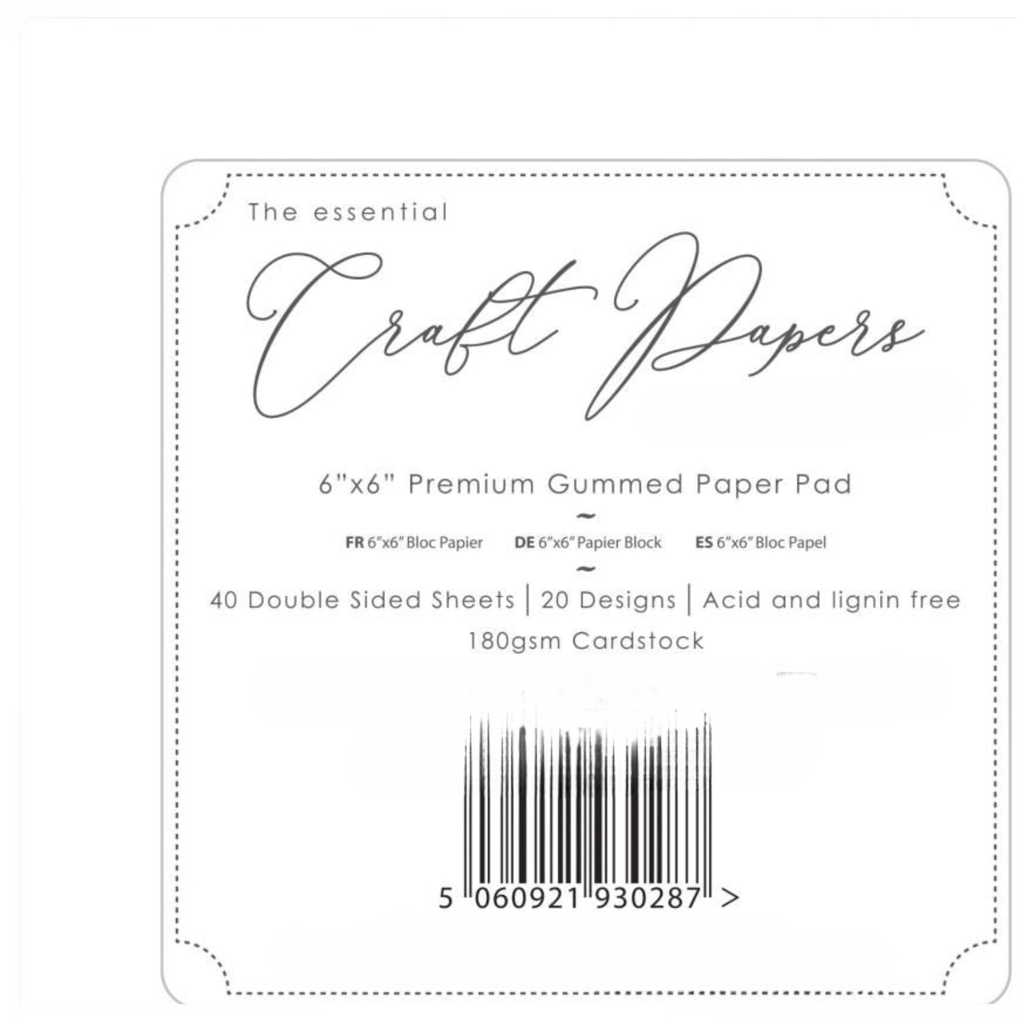 Double-Sided Paper Pad 6" Ink Drops Ocean / Block Papel Doble Cara Papel Craft Consortium