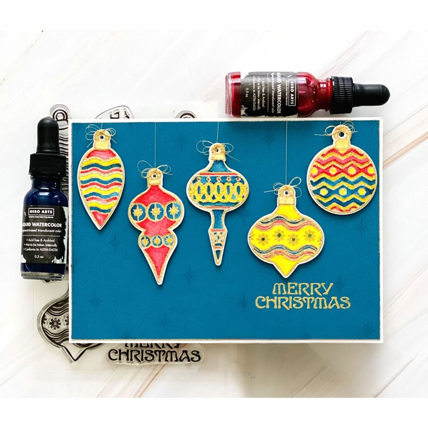 Holiday Ornaments Stamps / Sellos Fotopolimero Adornos Navideños Sellos Hero Arts