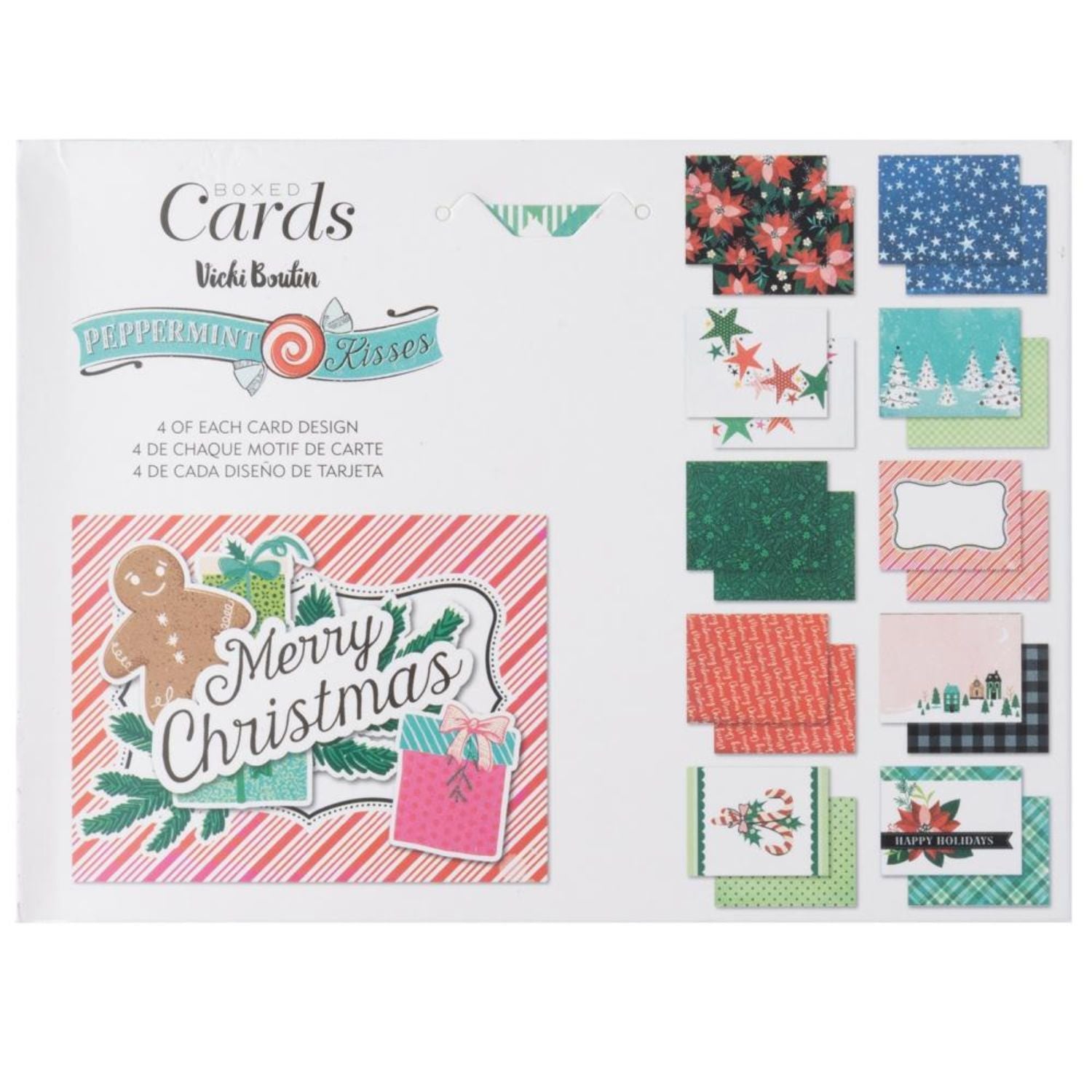 Boxed Cards & Envelopes / Caja 40 Sobres Y Tarjetas Navideñas Papel Vicki Boutin