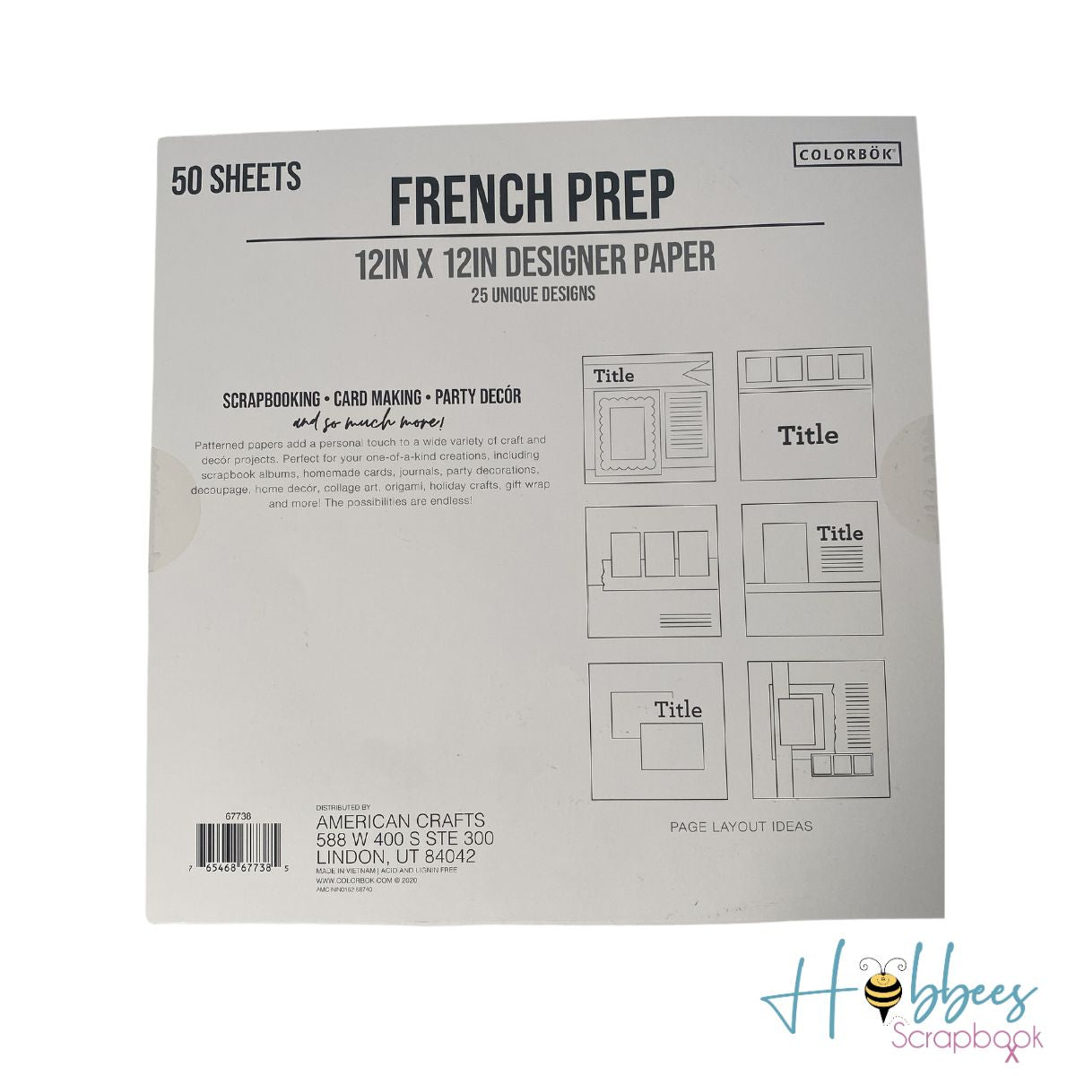 French Prep Paper Pad 12"/ Block de Papel Estilo Francés Papel American Crafts