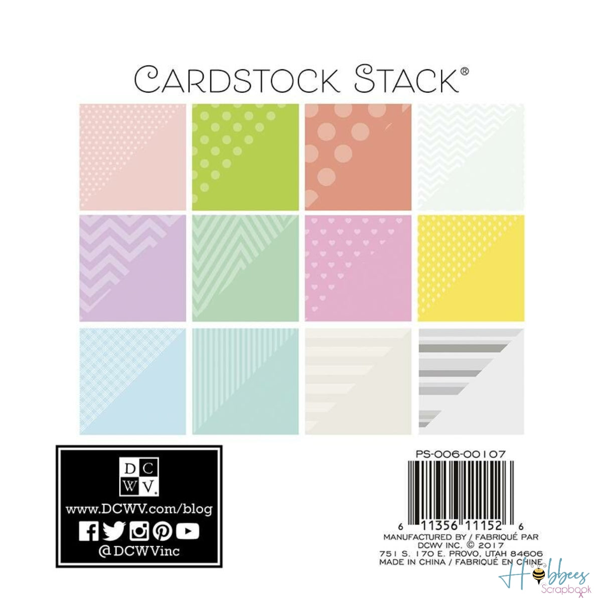 Pastel Cardstock Stack / Cartulina Doble Cara Colores Pastel 6" Papel DCWV