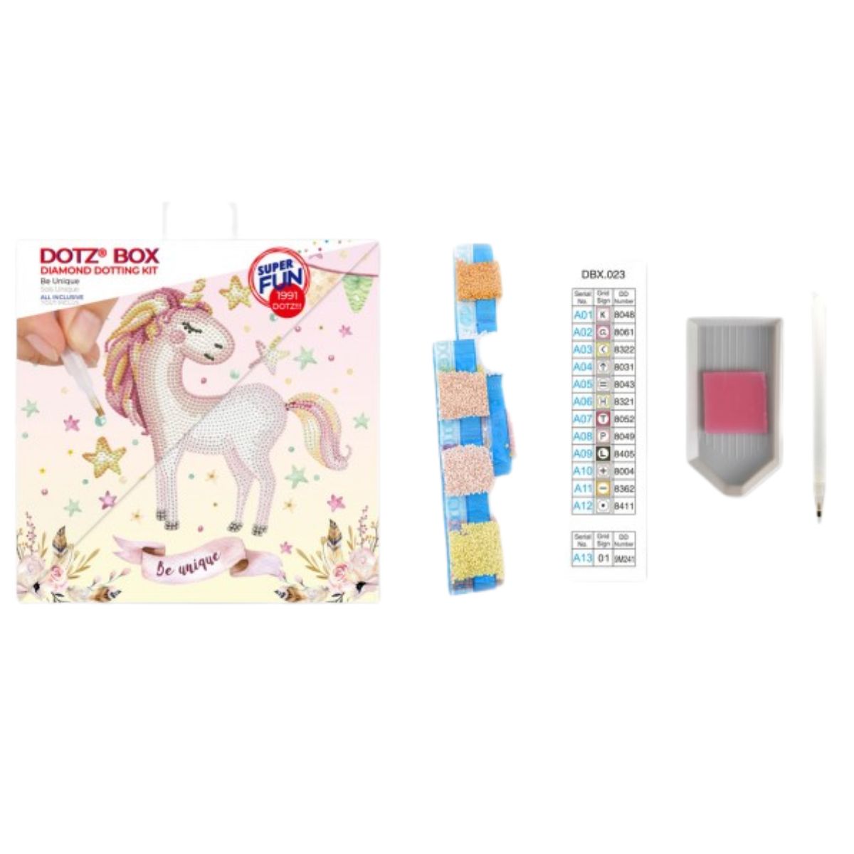 Art Box Kit Be Unique / Pintura con Diamantes Unicornio Pintura Dimensional Diamond Dotz