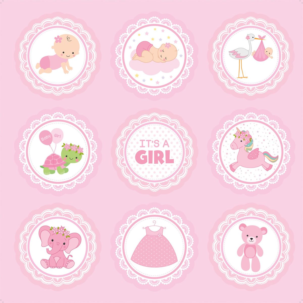 Baby Girl Cardstock Pack 6" / Paquete de 24 Hojas de Cartulina Pequeño Milagro Niña Papel Little Birdie