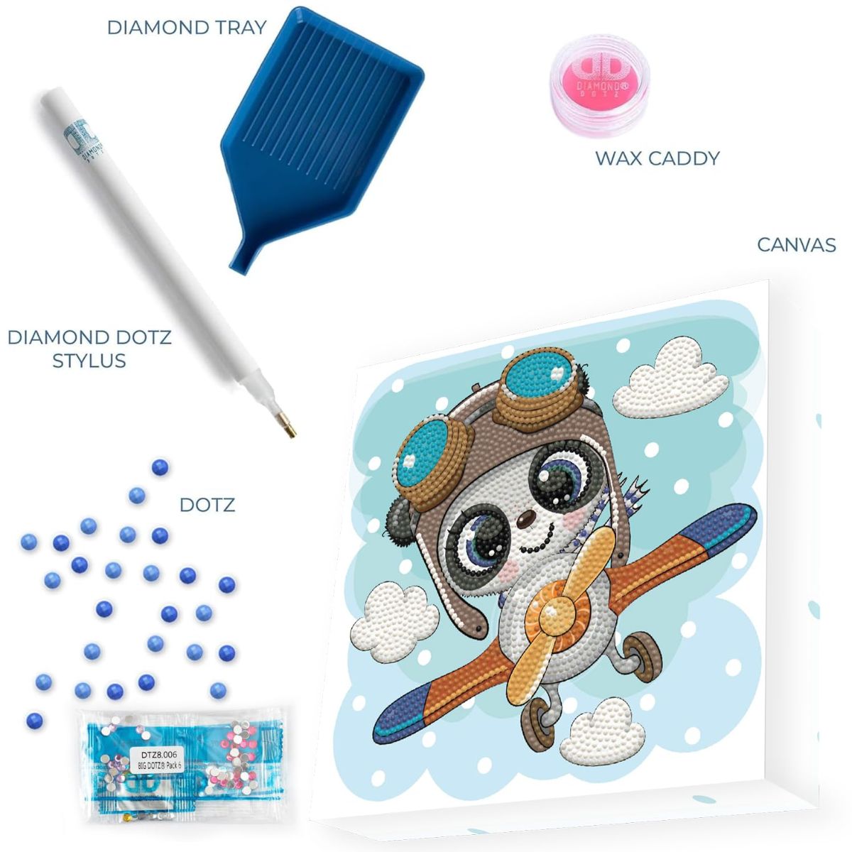 Art Box Kit Top Flight / Pintura con Diamantes Avioncito Pintura Dimensional Diamond Dotz
