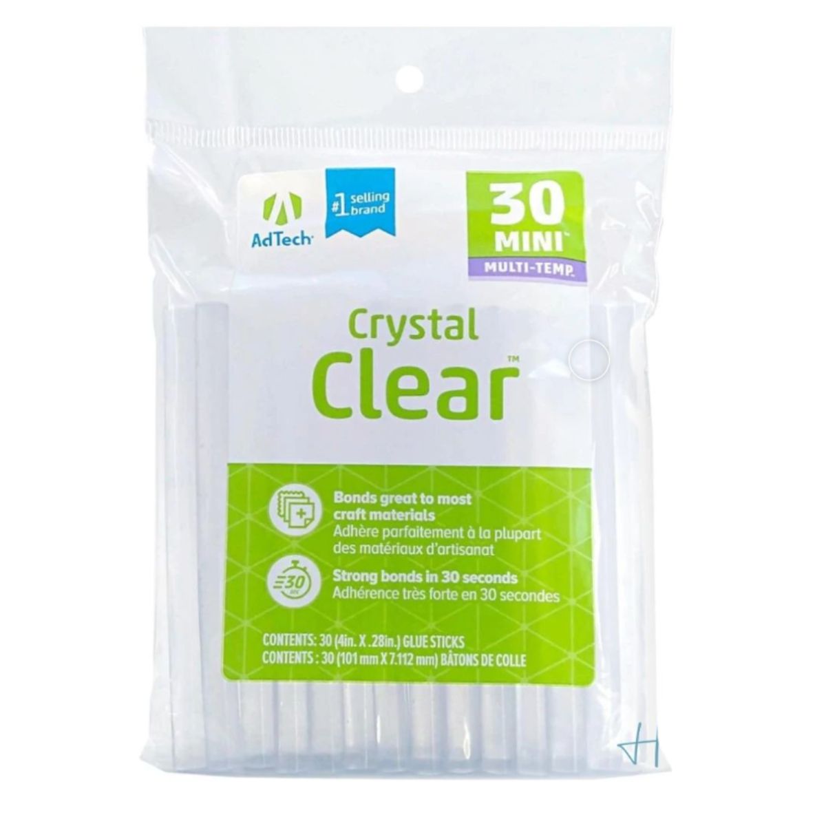 Multi Temp Mini Glue Sticks / 30 Barras de Silicón Multi Temperatura Adhesivos / Pegamentos Ad Tech