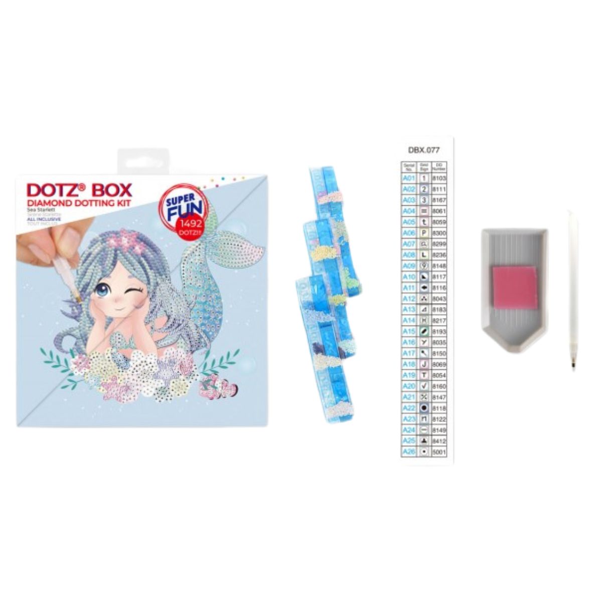 Art Box Kit Sea Starlett / Pintura con Diamantes Sirena Pintura Dimensional Diamond Dotz
