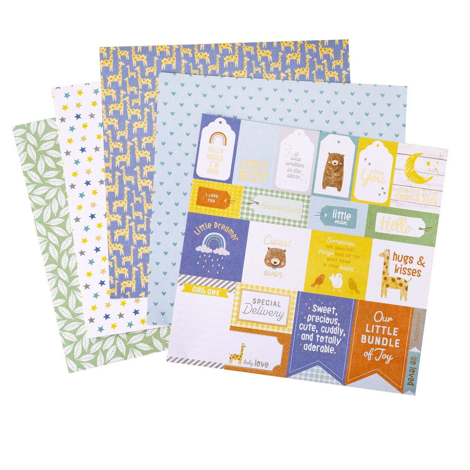 Hello Little Boy Paper Pad 12" / Block Papel Hola Pequeño Papel American Crafts