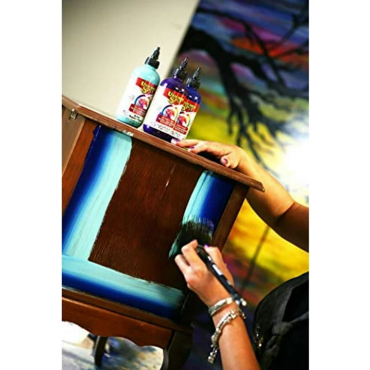 Sparkling Wood Stain & Glaze Violet Vulture / Tinta y Esmalte Multi Superficies Violeta Pintura y Medios Mixtos Unicorn Spit