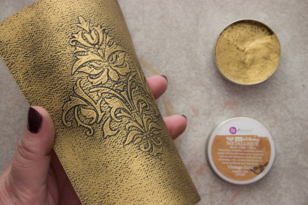 Finnabair Art Alchemy Metallique Wax White Gold / Pasta Metálica Oro Blanco Pintura y Medios Mixtos Prima Marketing