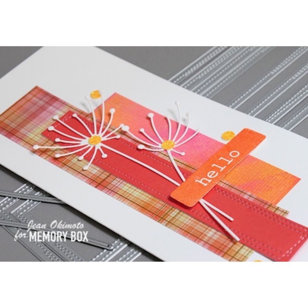 Madras Plaid Coral & Green 6" / Block de Cartulina Tartán Coral y Verde Papel Memory Box