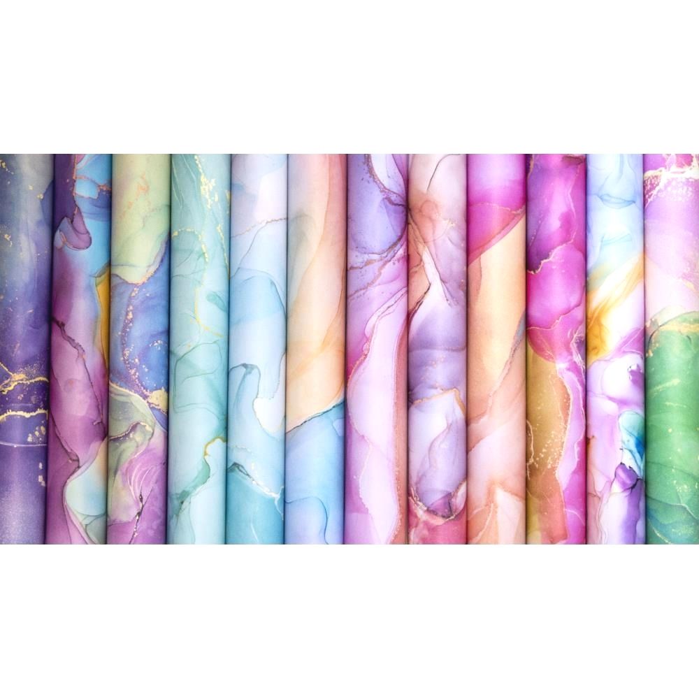 Ink Drops Paper Pack Candy / Papel Doble Cara Tonos Claros Papel Craft Consortium