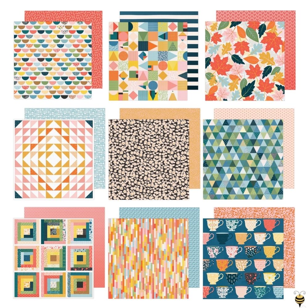 Bungalow Lane Paper Pad 12 x 12" / Block de Papel Flores y Mosaicos Papel American Crafts