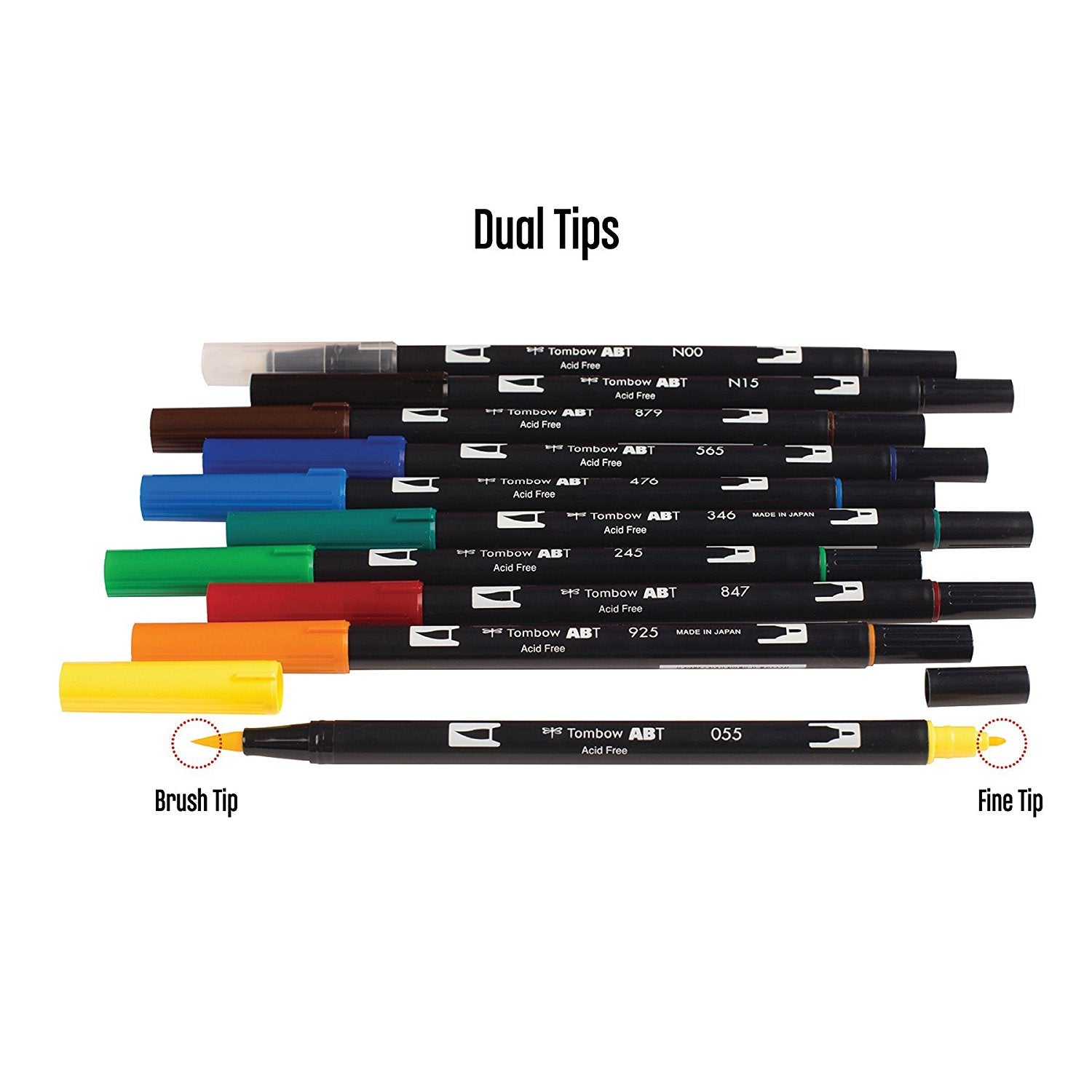 Marker Brush Pens Primary Palette / Marcadores Acuarelables Colores Primarios Marcadores & Plumones Tombow