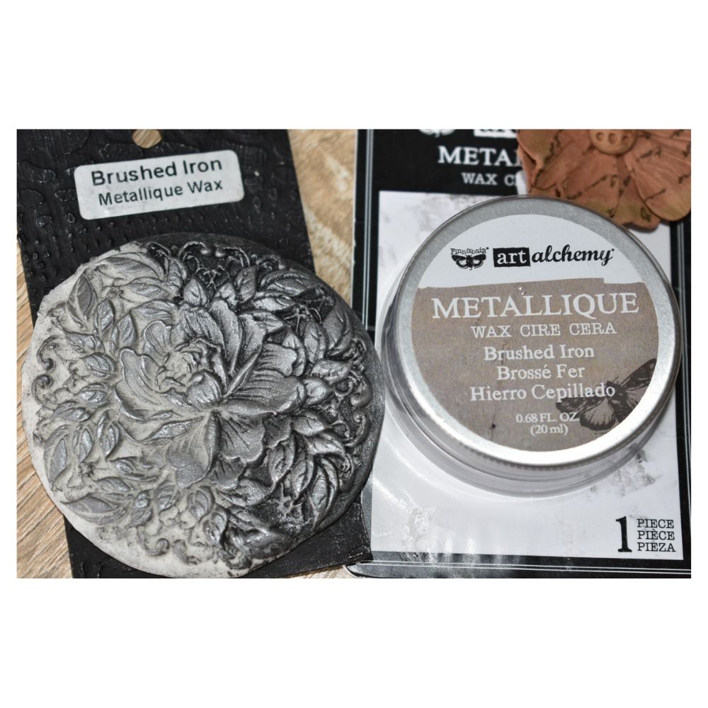 Finnabair Art Alchemy Metallique Wax Brushed Iron / Pintura en Cera Metálica Acero Pintura y Medios Mixtos Prima Marketing