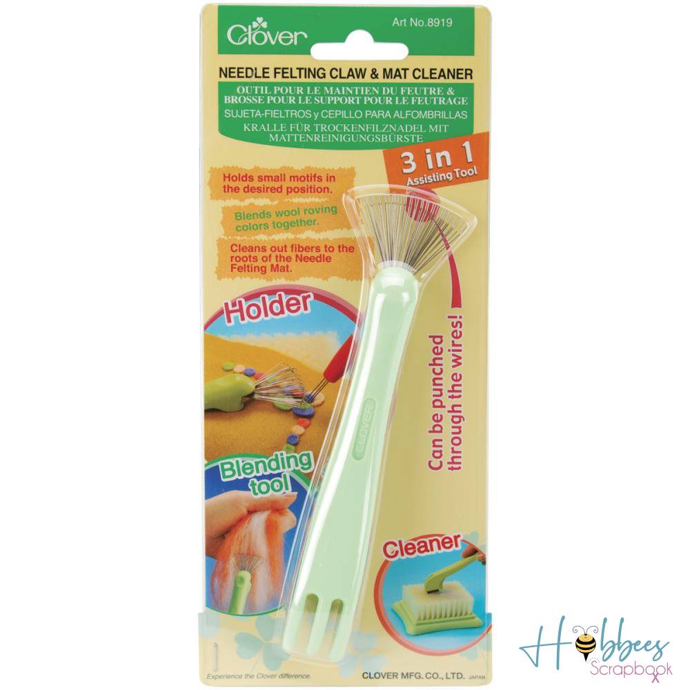 Felting Needle Claw & Mat Cleaner / Herramienta 3 en 1 Sujeta Fieltro y Cepillo Costura Clover