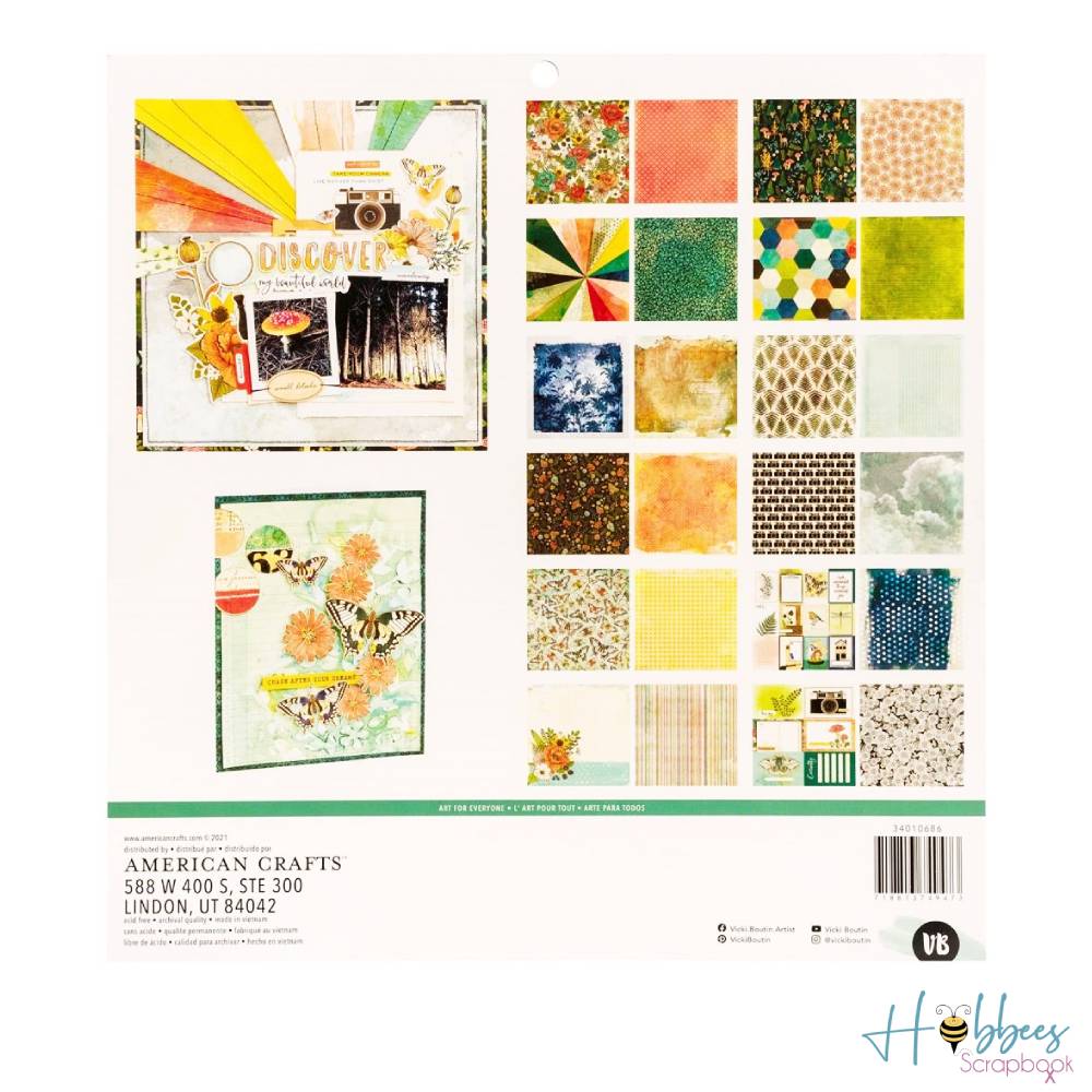 Fernwood Paper Pad 12 x 12" / Block de Papel Estampado Papel Vicki Boutin
