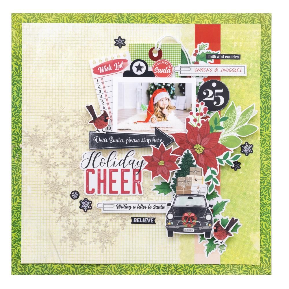 Evergreen & Holly Paper Pad 12in / Bloc de Papel de Navidad Papel American Crafts
