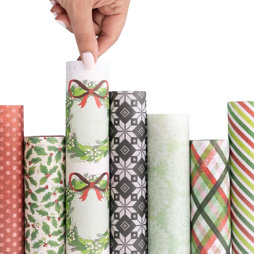 Evergreen & Holly Paper Pad 12in / Bloc de Papel de Navidad Papel American Crafts