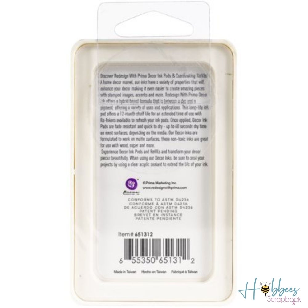 Decor Ink Pad Black / Cojin de Tinta Negro Tintas Prima Marketing