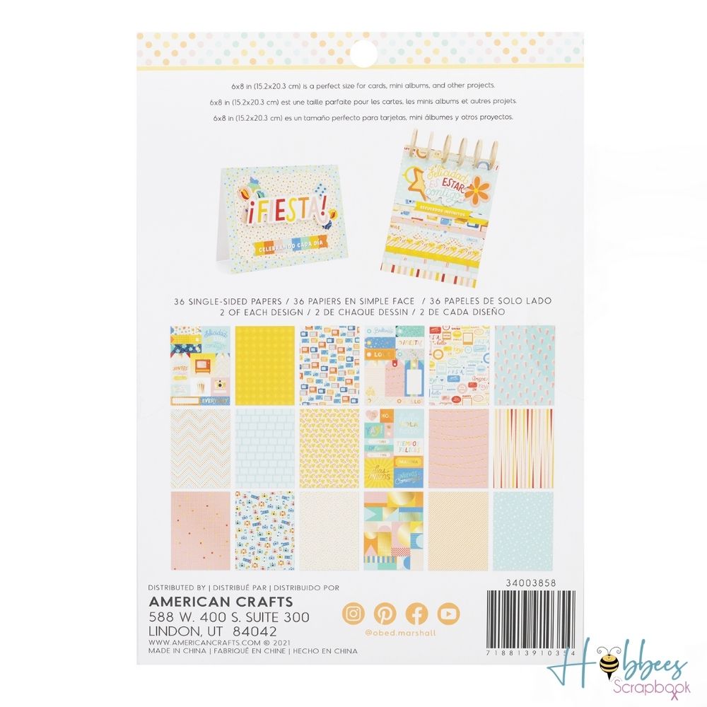 Especial Single-Sided Paper Pad 6 x 8" / Block de Papel Especial Papel American Crafts