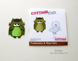 Frankenstein & Ghost Owls Die /  Suaje de Búhos Dados de Corte / Suajes / Troqueles Cottage Cutz