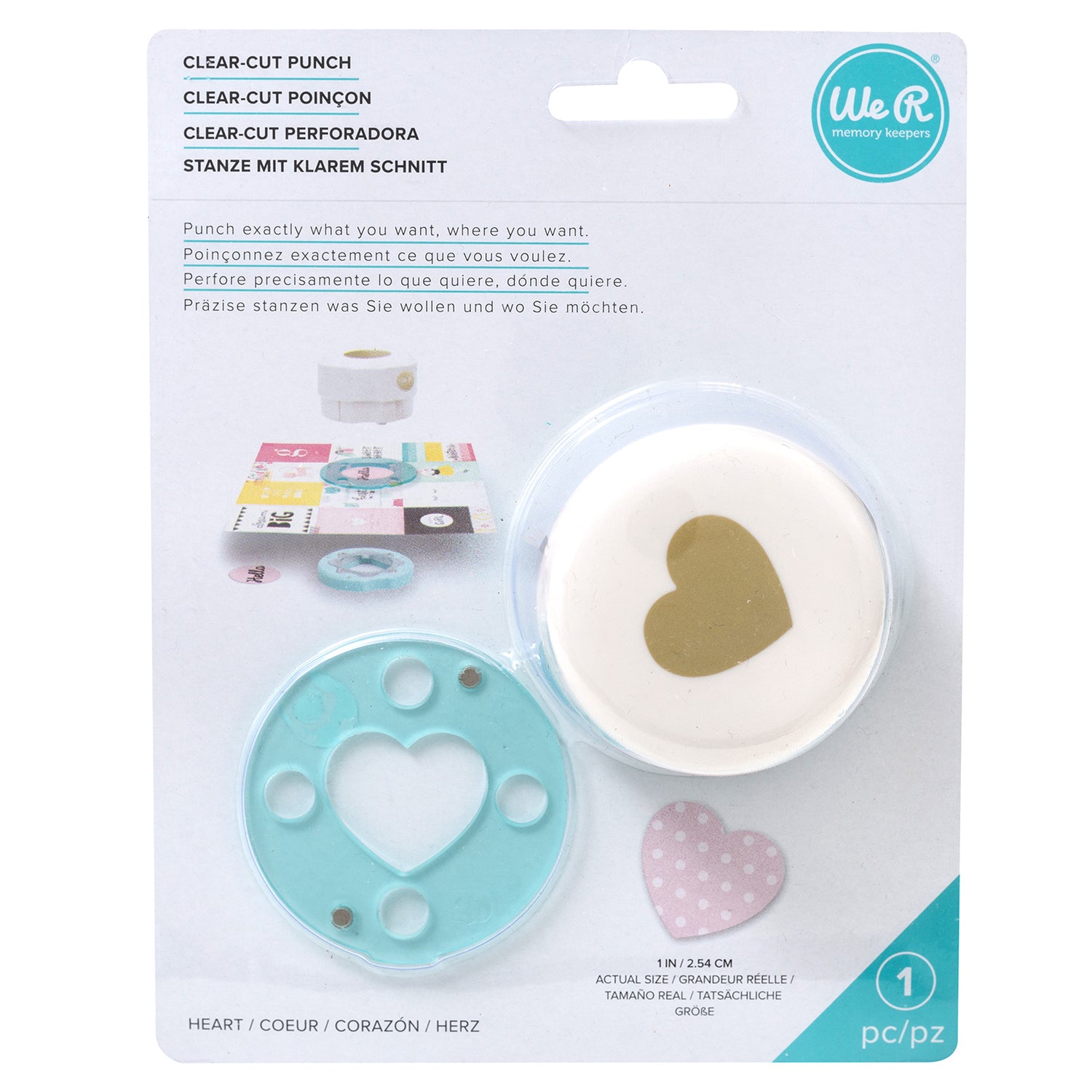 Clear Cut Punch Heart 1" / Perforadora de Corazón de 2.54 cm Perforadoras We R Memory Keepers
