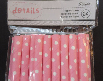 Paper Straws / Popote de Papel Decorativo Rosa Repostería American Crafts