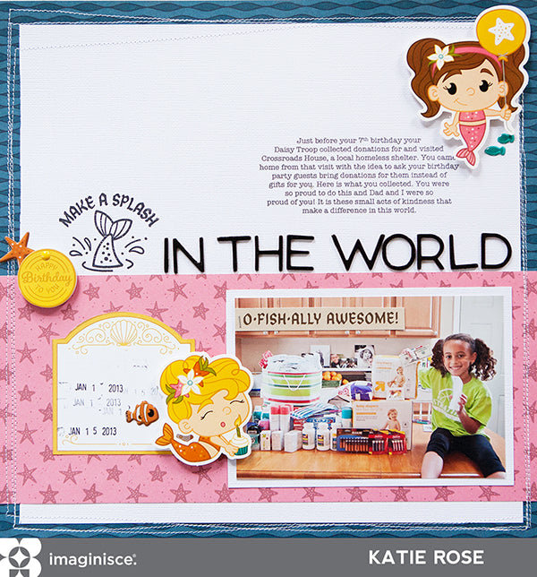 Mermaid  Acrylic Stamps / Sellos Acrílicos Sirena Sellos Imaginisce