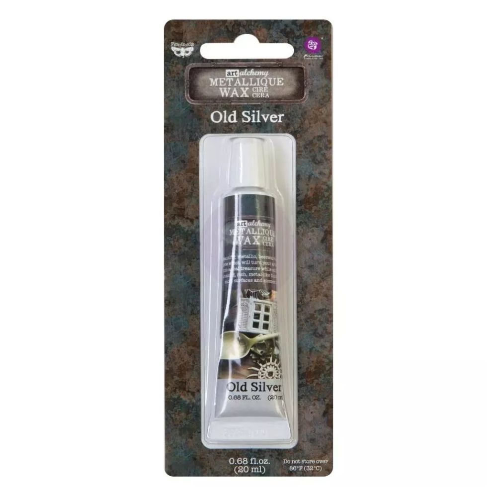 Finnabair Art Alchemy Metallique Wax Old Silver / Pintura en Cera Metálica Plateado Envejecido Pintura y Medios Mixtos Prima Marketing