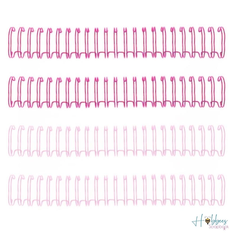 Cinch Wires Pink 0.625" / 4 Arillos Metálicos Rosas Arillos para Engargolar We R Memory Keepers
