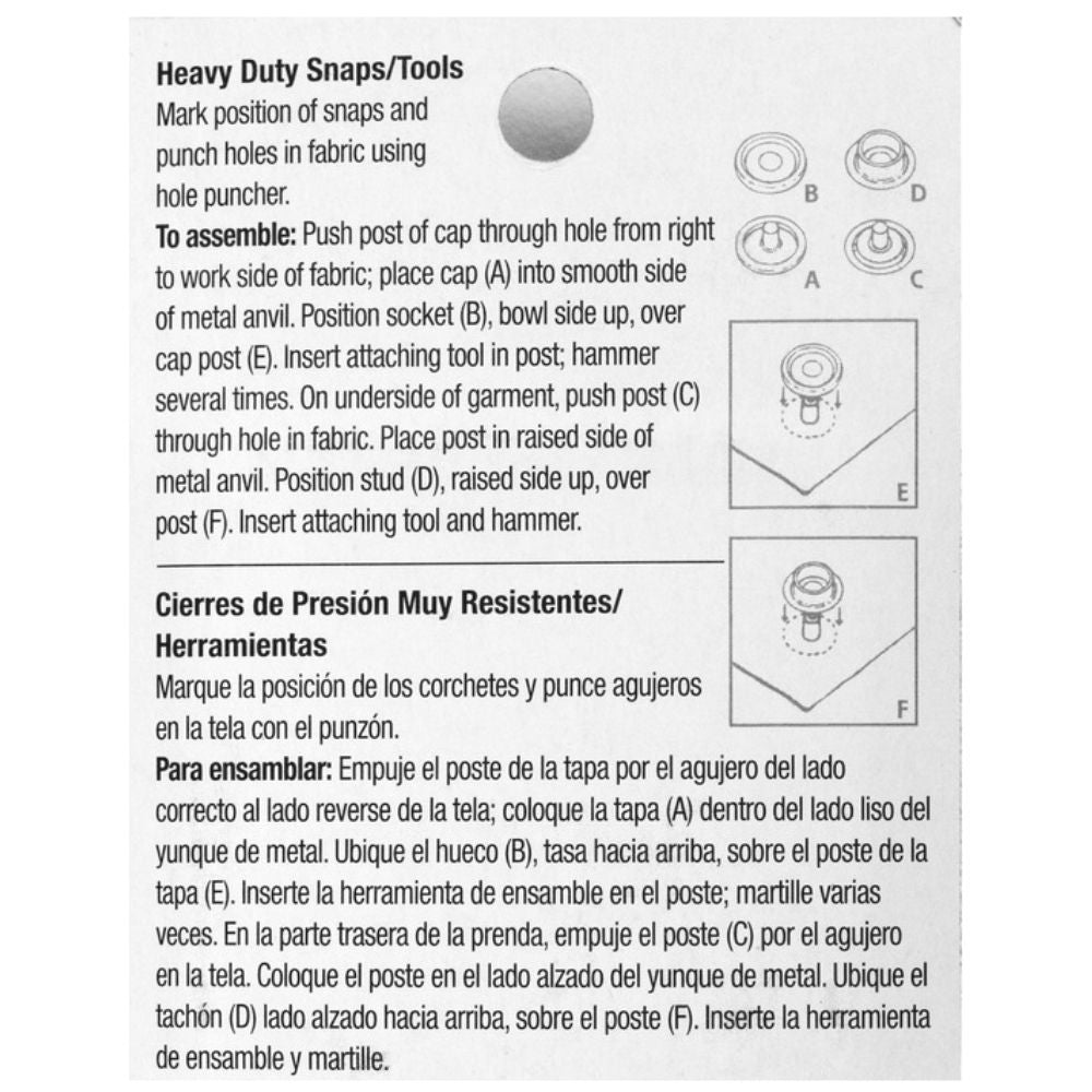Heavy Duty Snaps & Tool Kit / Set Broches a Presión 15mm y Herramientas Adornos / Embellishments Dritz