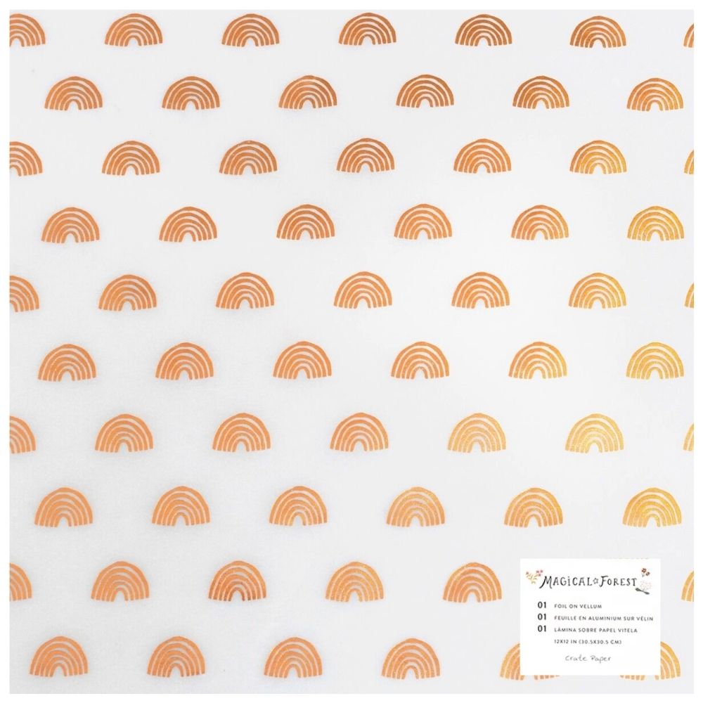 Magical Forest Dreamer Vellum Sheet / 1 Hoja Papel Albanene Arcoiris 12" Papel, Hojas Sueltas Crate Paper
