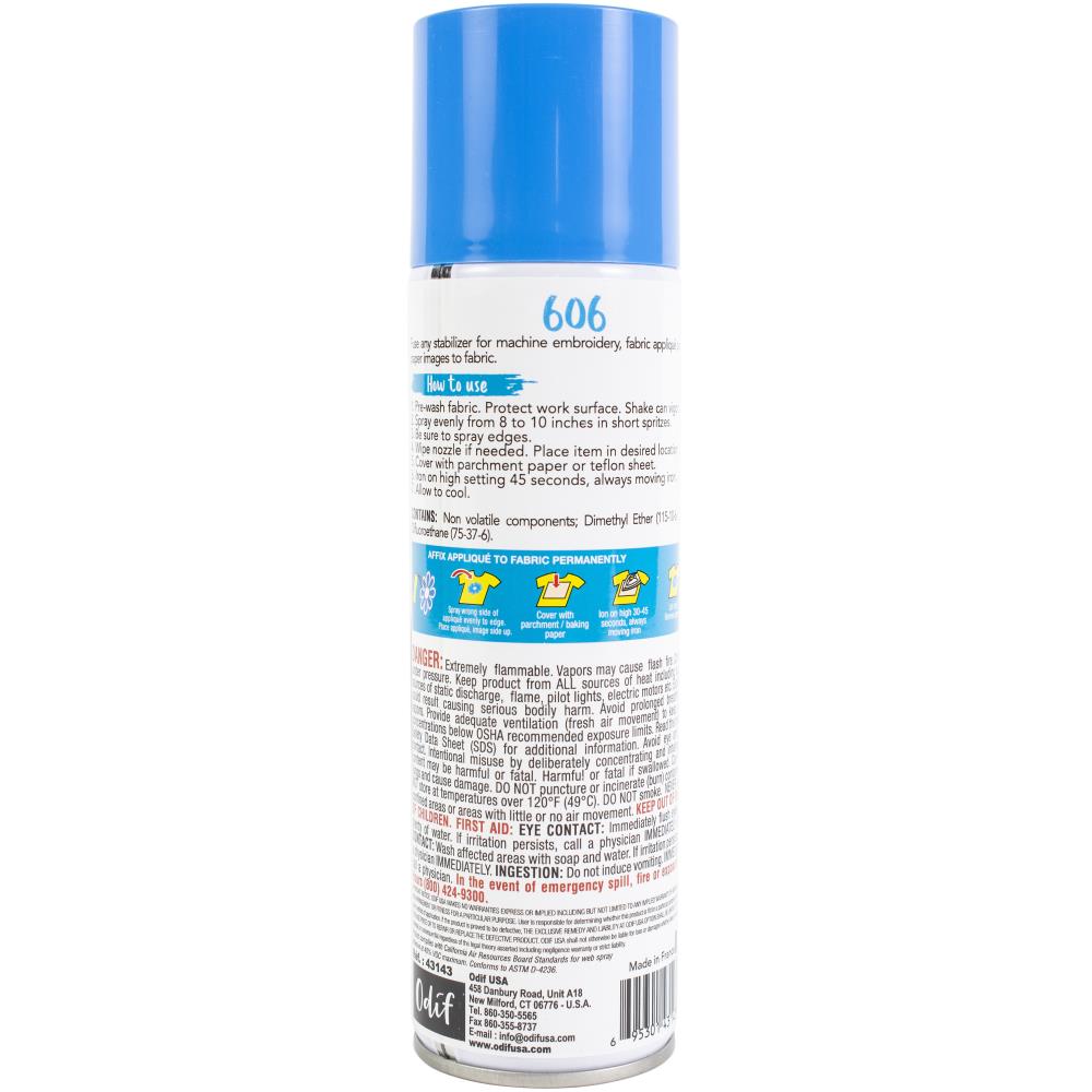 606 Spray & Fix Fusible Adhesive / Adhesivo Térmico para Telas Adhesivos / Pegamentos Odif USA
