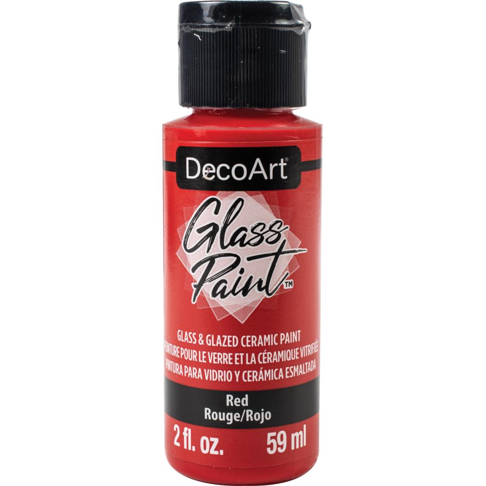 DecoArt Glass Paint Red / Pintura Para Vidrio Roja