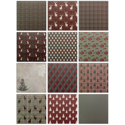 Classic Christmas Cardstock Pack 12" / Paquete de 12 Hojas de Cartulina Navideña Descontinuado Little Birdie