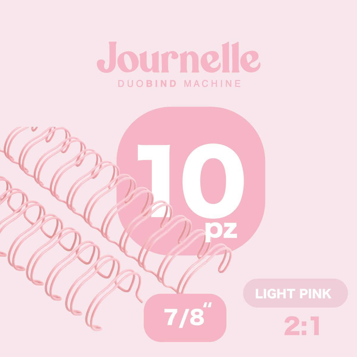 10 Espirales Metálicos Journelle Baby Pink 7/8” Arillos para Engargolar Angie Guerra &amp; Hobbees
