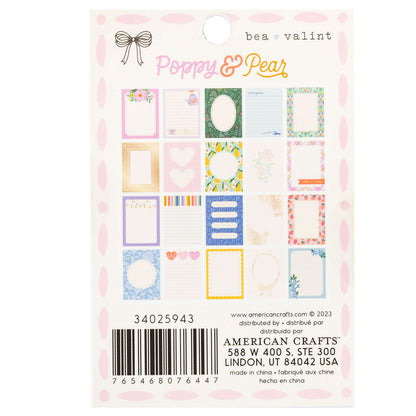 Poppy &amp; Pear Notecard Pad / Block de Notas Bea Valint Papel American Crafts